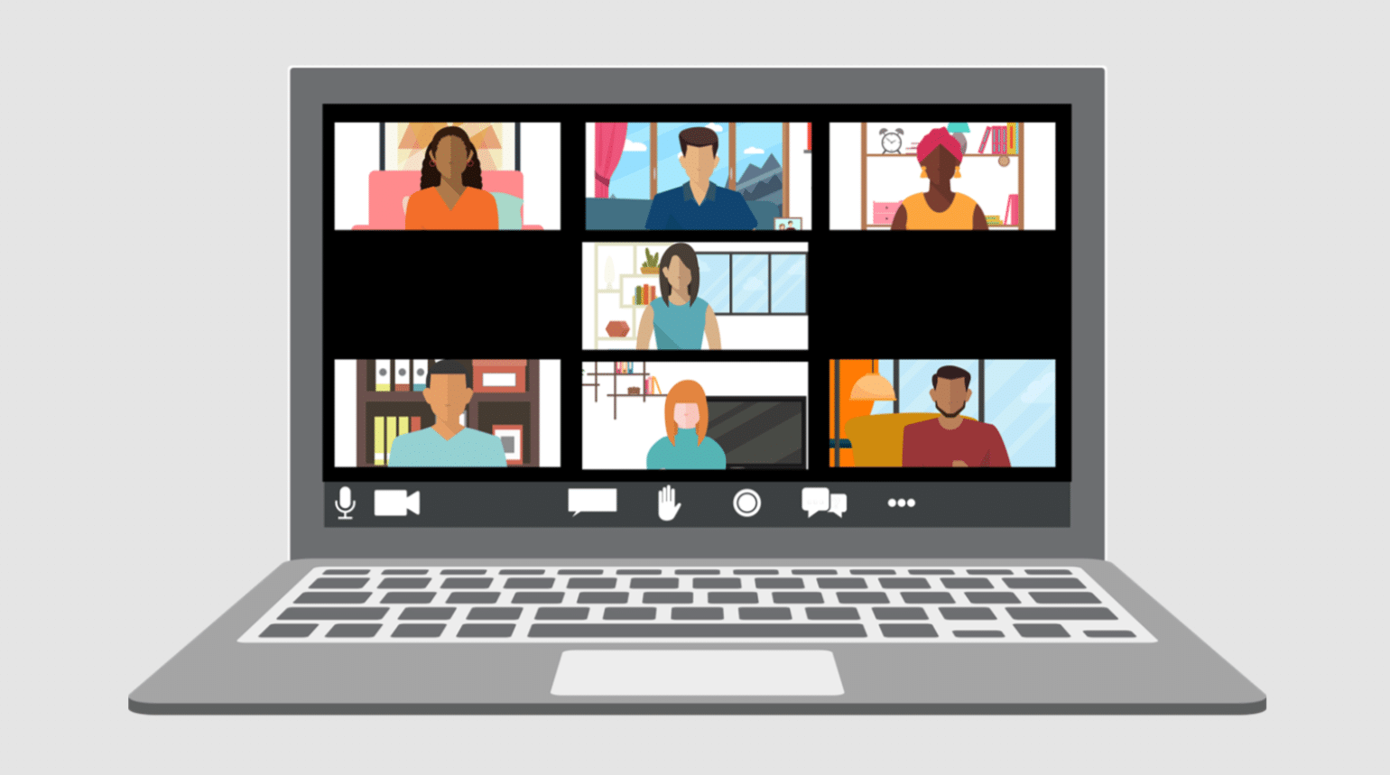 Back to Work 8 Online team meeting with video images