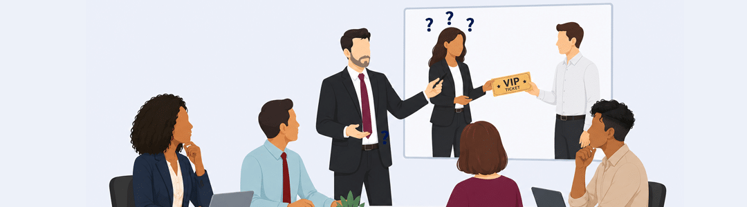 Team Meeting VIP Tickets Scenario. What should I do?